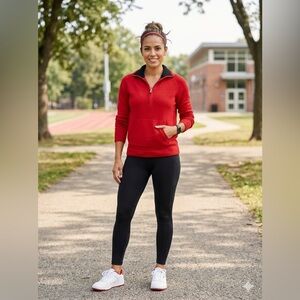 Lauren Ralph Lauren Classic Red Quarter Zip Pullover L/G